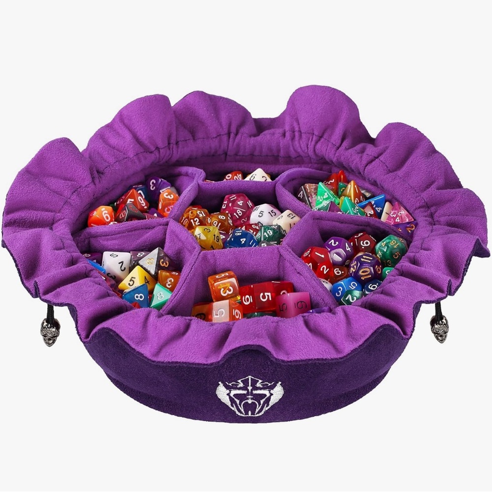 CardKingPro Immense Dice Bags with Pockets - Black - Capacity Holds 150 Dice